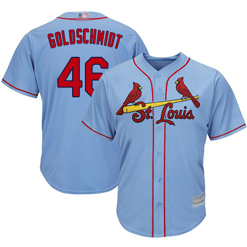 St. Louis Cardinals #46 Paul Goldschmidt Light Blue Cool Base Stitched Youth MLB Jersey