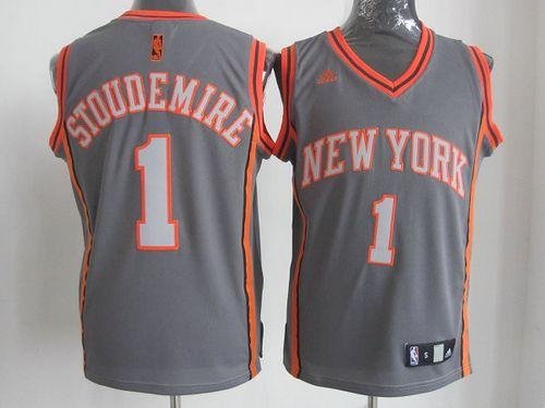 Men's New York Knicks #1 Amare Stoudemire Grey Graystone Fashion Stitched NBA Jersey