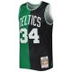 Men's Boston Celtics Paul Pierce Mitchell & Ness Black/Kelly Green Hardwood Classics 2007/08 Split Swingman Jersey