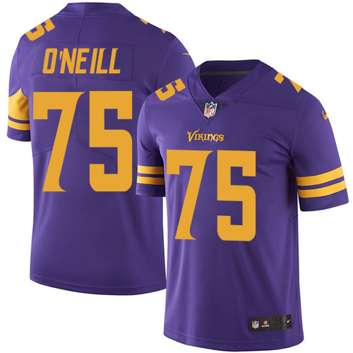 Nike Minnesota Vikings #75 Brian O'Neill Purple Men's Stitched NFL Limited Rush Jersey