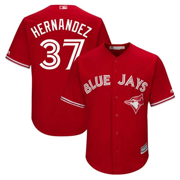 Men's Toronto Blue Jays #37 Teoscar Hernandez Red MLB Jersey