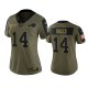 Women's Buffalo Bills Stefon Diggs Olive 2021 Salute To Service Limited NFL Jersey