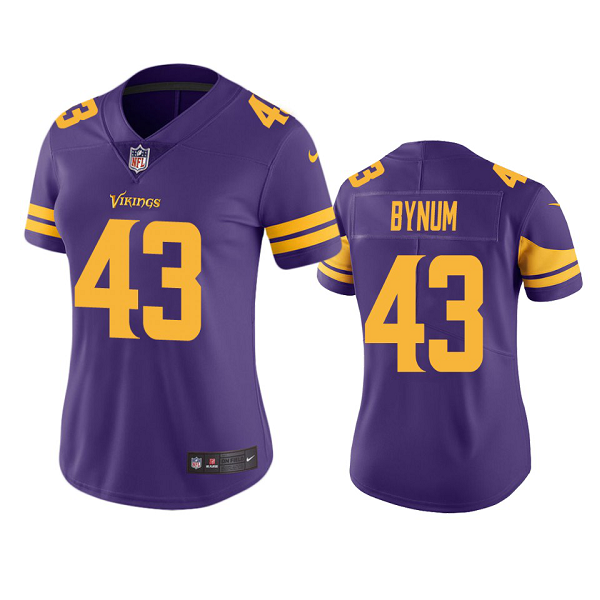 Women's Nike NFL Minnesota Vikings Camryn Bynum #43 Purple Color Rush Limited Jersey