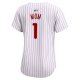 Women's Philadelphia Phillies Nike White #1 Mom Home Limited Jersey