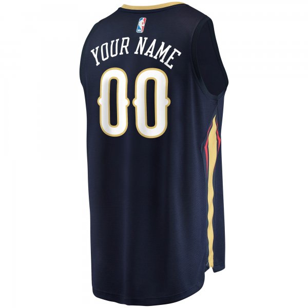 Men's New Orleans Pelicans Fanatics Navy Fast Break Custom Replica Jersey - Icon Edition