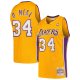 Men's Los Angeles Lakers Shaquille O'Neal Mitchell & Ness Gold Hardwood Classics Swingman Jersey