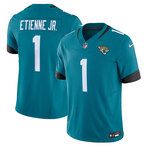 Men's Jacksonville Jaguars #1 Travis Etienne Nike Teal Vapor F.U.S.E. Limited NFL Jersey