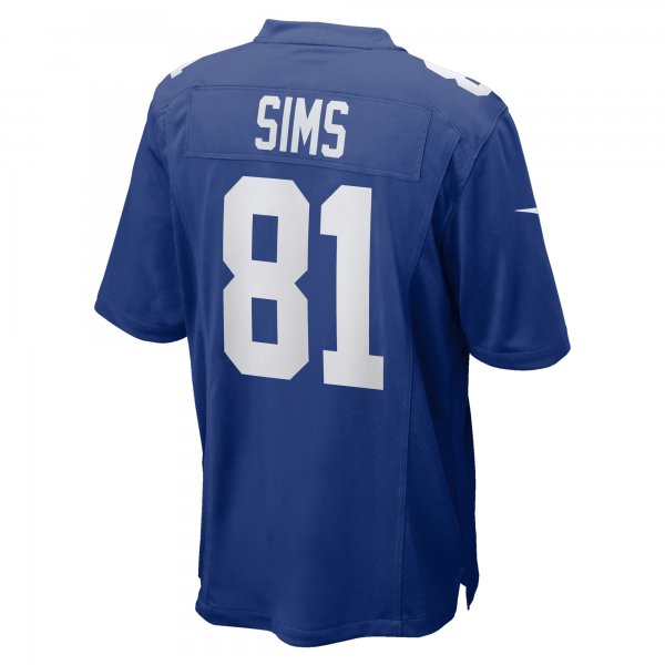 Men's New York Giants Cam Sims Nike  Royal Team Game Jersey