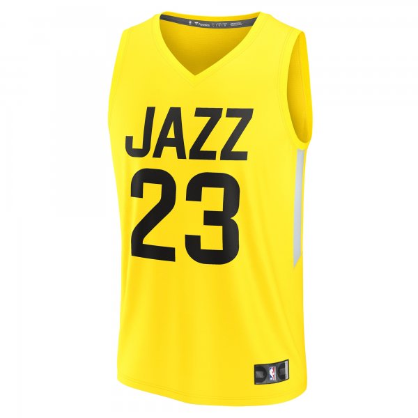 Men's Utah Jazz Lauri Markkanen Fanatics Yellow Fast Break Replica Player Jersey - Icon Edition