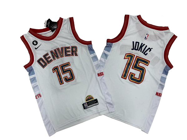 Men's Denver Nuggets #15 Nikola Jokic 2006-07 White Mitchell and Ness Jersey