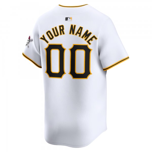 Men's Pittsburgh Pirates Nike White Home Limited Custom Jersey