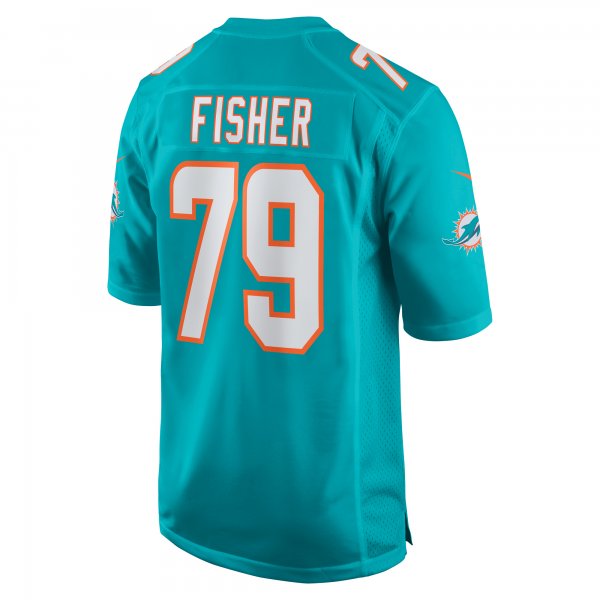 Men's Miami Dolphins Eric Fisher Nike Aqua Home Game Player Jersey