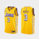 Men's Nike Los Angeles Lakers #3 Anthony Davis Yellow 2019-20 City Edition NBA Jersey