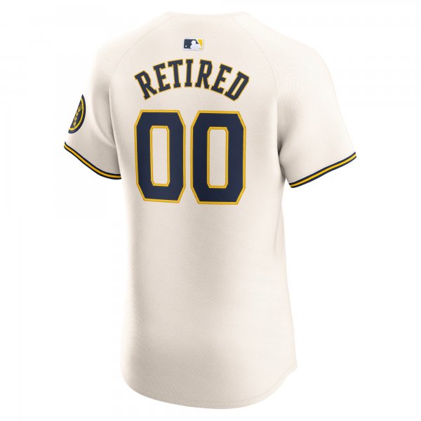 Men's Milwaukee Brewers Nike Cream Home Elite Pick-A-Player Retired Roster Jersey