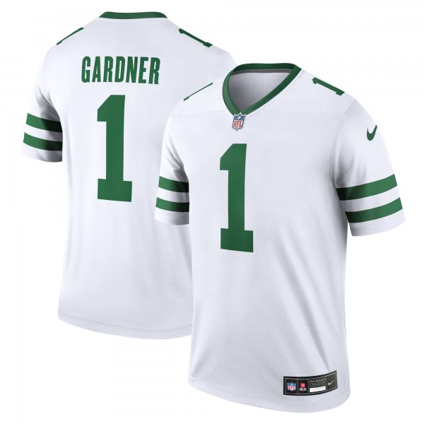 Men's New York Jets Sauce Gardner Nike Legacy White Legend Jersey