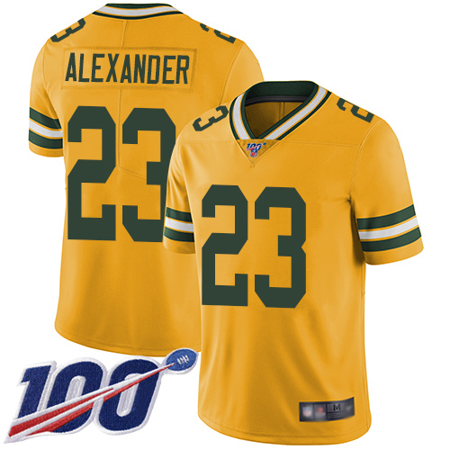 Green Bay Packers #23 Jaire Alexander Yellow Men's Stitched NFL Limited Rush 100th Season Jersey