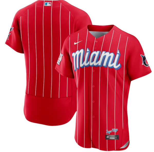 Men's Miami Marlins Nike Red 2021 City Connect MLB Jersey