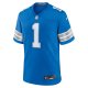 Men's Detroit Lions Number 1 Dad Nike Blue Game Jersey