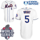 New York Mets #5 David Wright White Cool Base W/2015 World Series Patch Stitched MLB Jersey