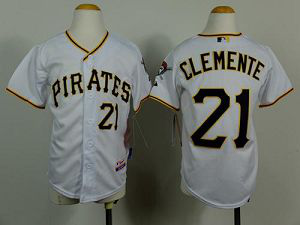 Pittsburgh Pirates #21 Roberto Clete White Cool Base Stitched Youth MLB Jersey