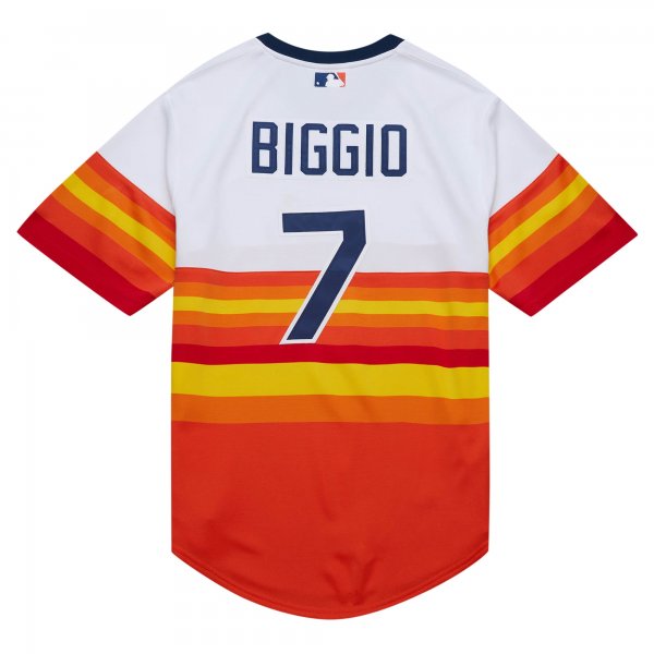 Men's Houston Astros Craig Biggio Mitchell & Ness White 2004 Cooperstown Collection Throwback Jersey