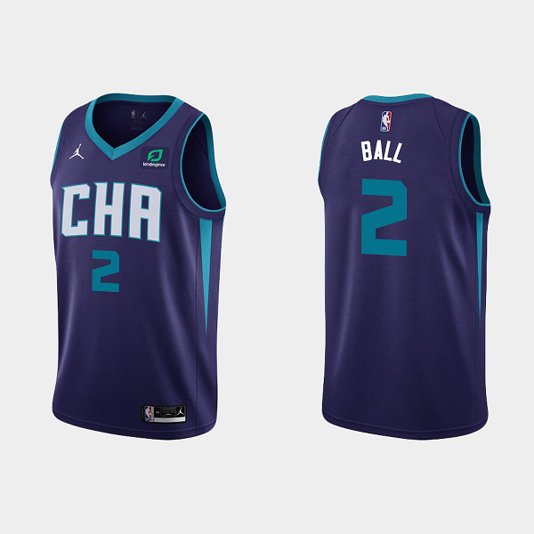 Men's Charlotte Hornets #2 LaMelo Ball 2021-22 Purple Swingman Statement NBA Jersey