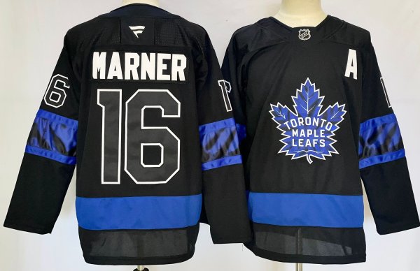 Men's #16 Mitchell Marner Toronto Maple Leafs Black City Edition Jersey