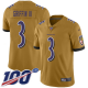 Men's Limited Gold NFL Baltimore Ravens #3 Robert Griffin III 100th Season Inverted Legend Jersey