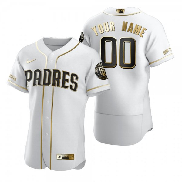 San Diego Padres Custom Men's Nike White Golden Edition Jersey