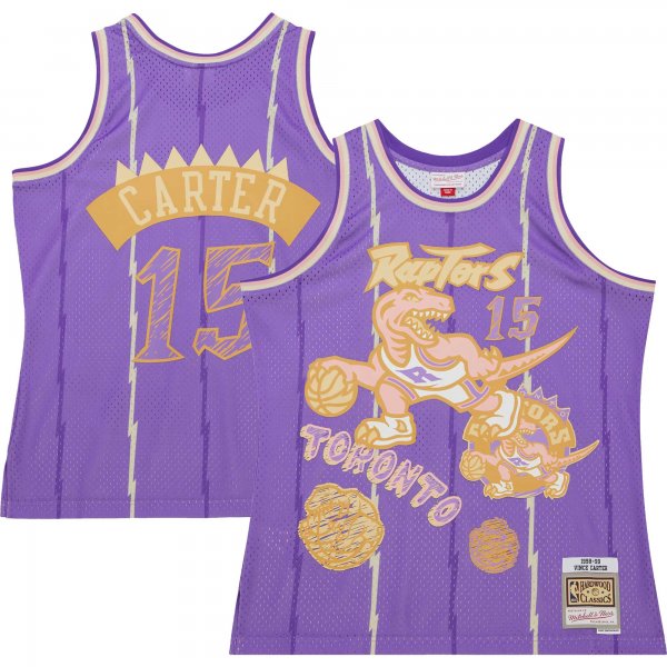 Men's Toronto Raptors Vince Carter Mitchell & Ness Purple 1998/99 Swingman Sidewalk Sketch Jersey